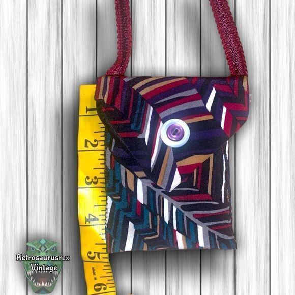 𝅺VINTAGE Mens Retro Tie Crossbody Bag, Upcycled Repurposed Shoulder Purse - Picture 3 of 10
